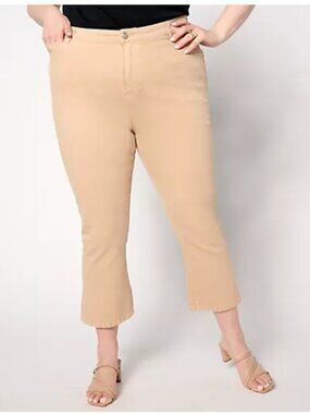 Studio Park x Kerstin Lindquist Women Pants sz 0 Cropped Flare Dark Sand A638743